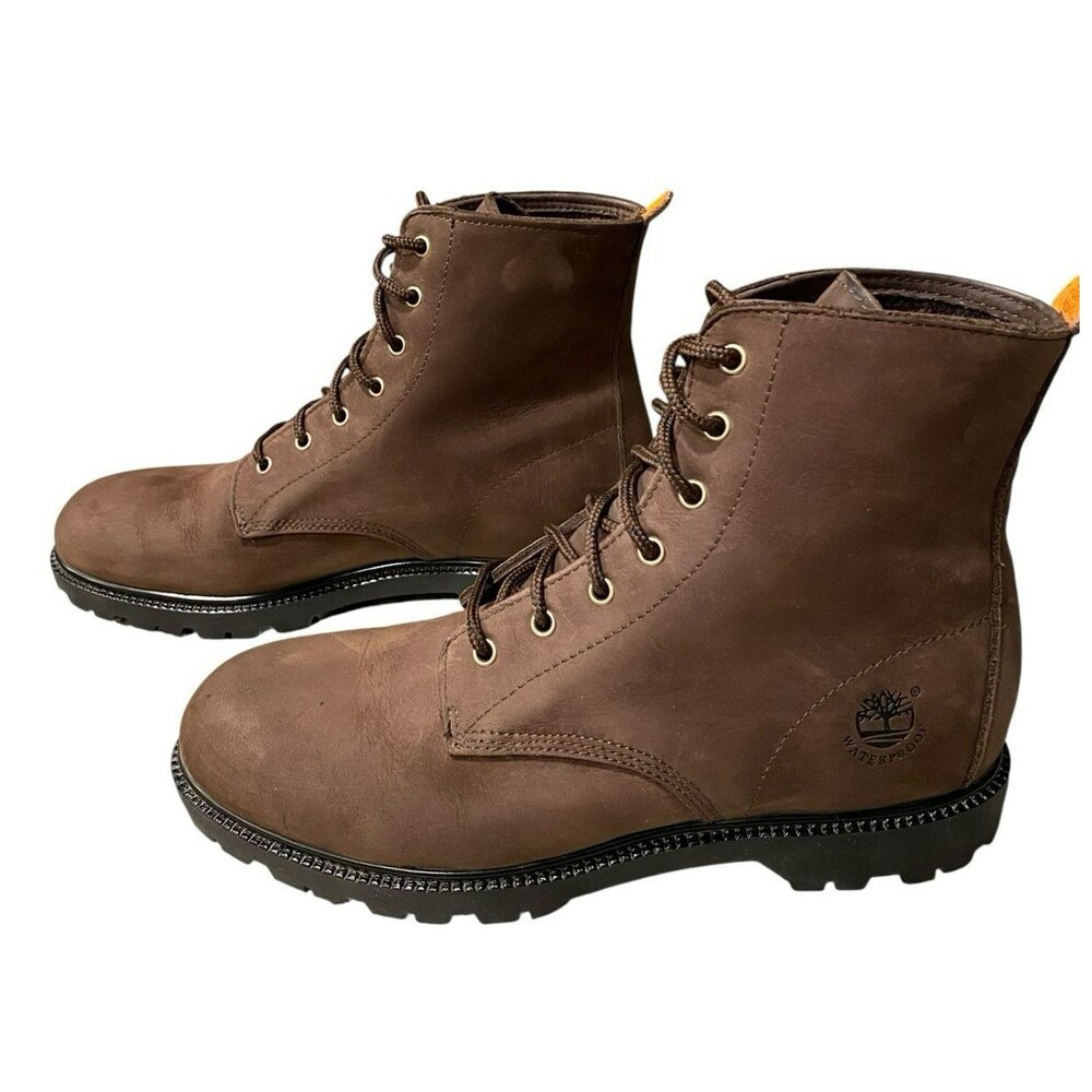 Timberland 6"  Waterproof Nubuck Boots Men’s 11M Dark Brown Leather Work Hiking